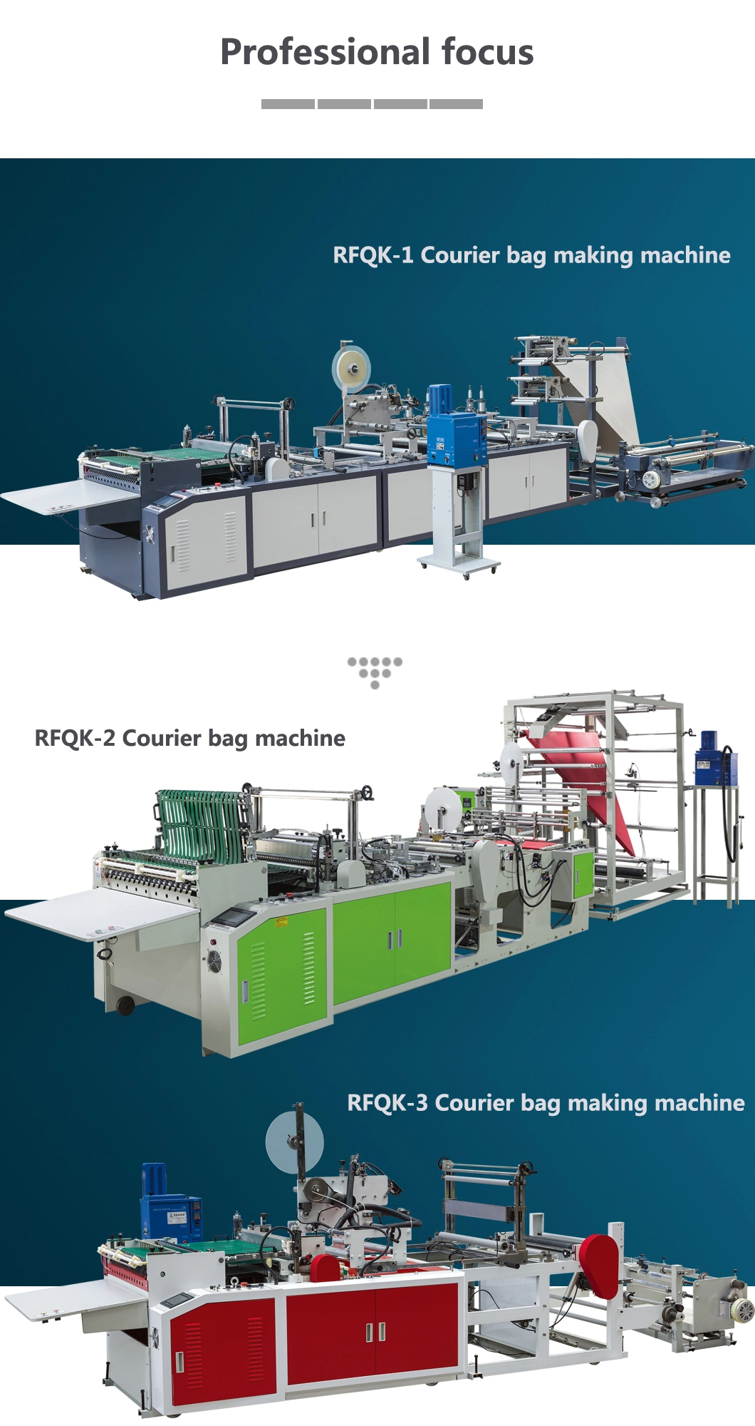 Automatic Multifunction PE Courier Bag Making Machine with Glue Disconnect