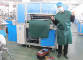 دستگاه ساخت لباس جراحی تمام اتوماتیک PE CPE 40-160 عدد در دقیقه